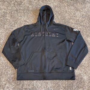 Nike Men’s University Kentucky Wildcats Therma-Fit Full Zip Full Black Hoodie